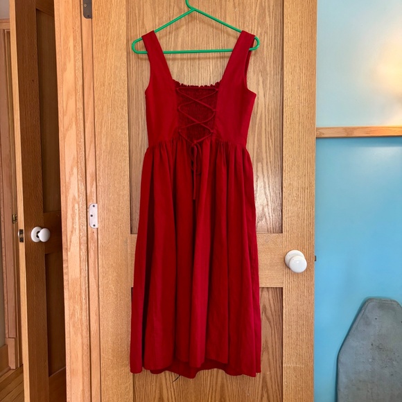 Gaala x Shirinatra Lizzy Pinafore Dirndl Dress, Red Size 40 Large. Sold Out! - Picture 4 of 12